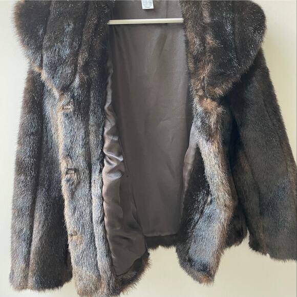 Cote Femme Brown Fur Coat - Picture 6 of 11